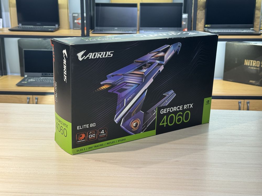 Видеокарта Gigabyte RTX 4060 8gb Aorus Elite OC, GDDR6.