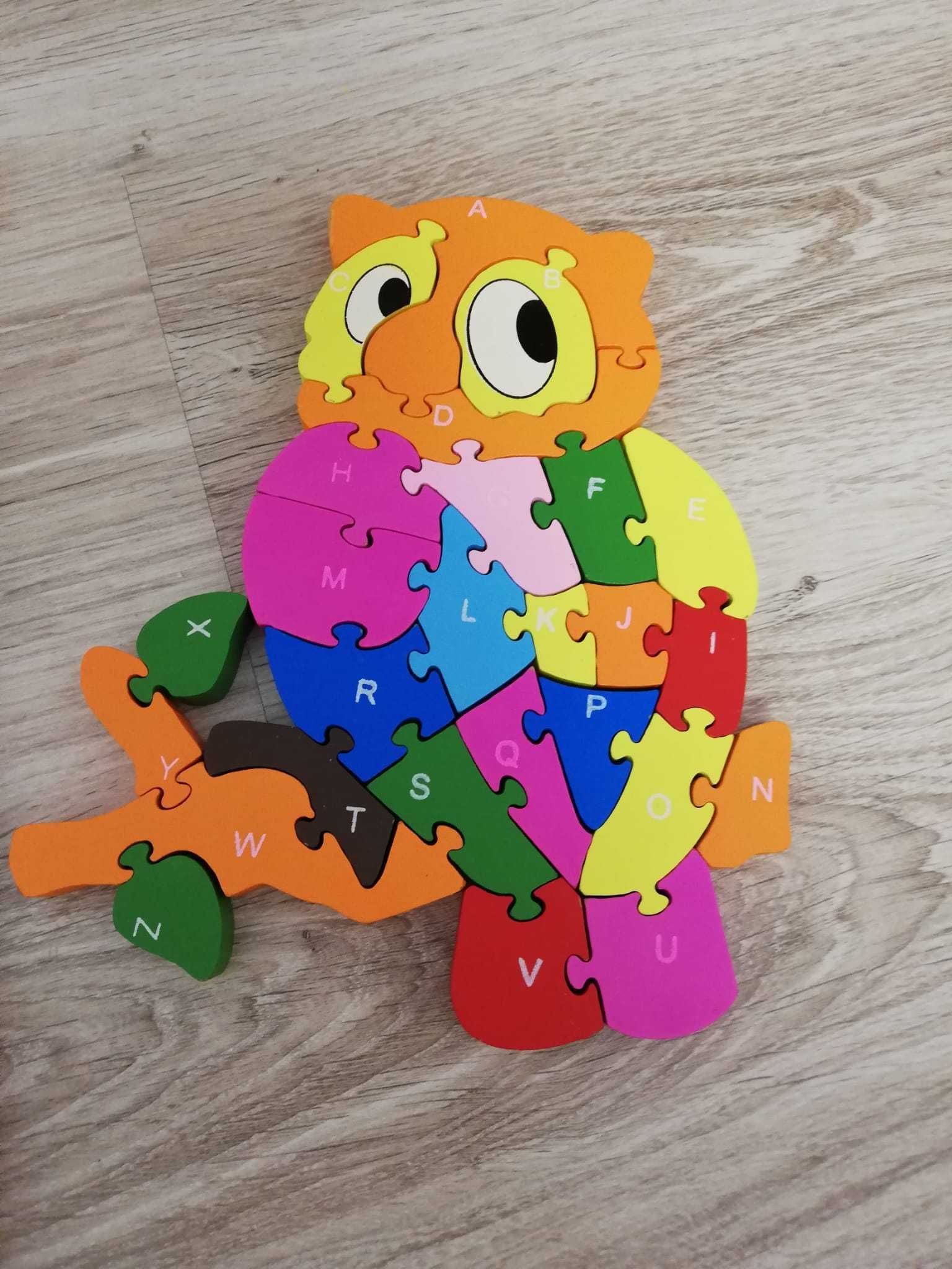 Vand Puzzle de lemn (catel, tractor, girafa, masina, bufnita)