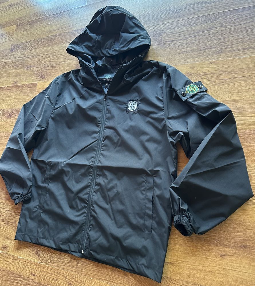 Мъжка,черна,НЕПРОМОКАЕМА ветровка Stone Island ГОЛЕМИ РАЗМЕРИ