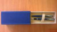 комплект химикалка и ролер сини в луксозна кутия