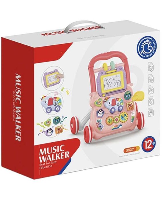 Детска проходилка Музикална, Happy Toddlers, синя/розова