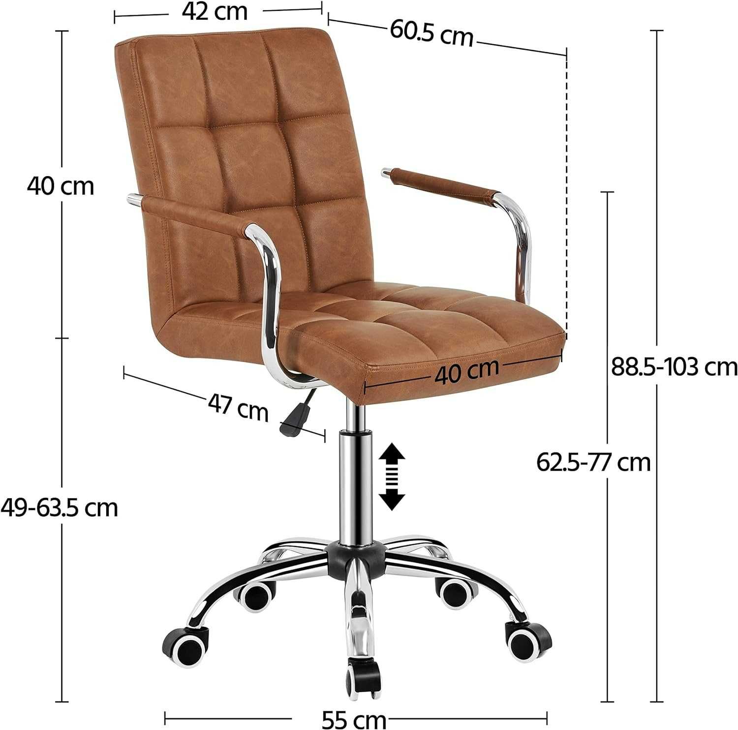 Scaun ergonomic pentru birou din piele ecologica  reglabil pe inaltime