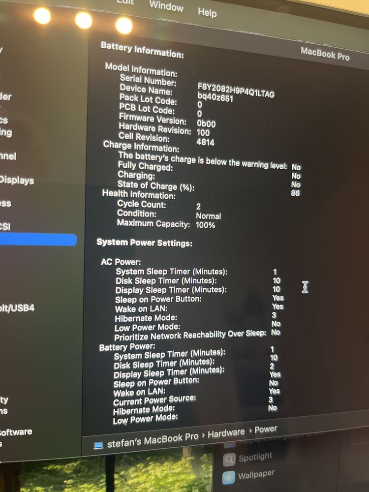 Vand Macbook Pro M1 14” / 16GB / 500GB