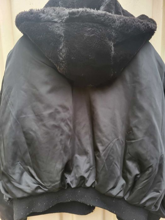 Jachetă cu două fete, blană si fis, cu glugă 8