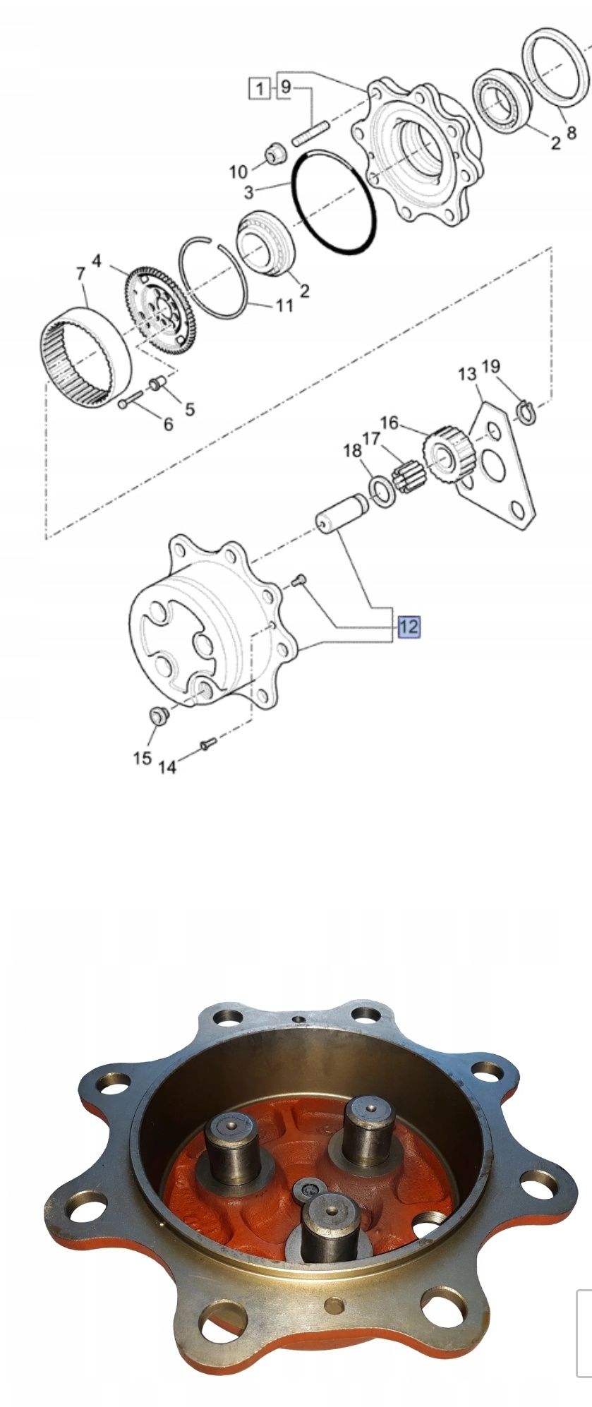 Capac reductor transmisie - buldoexcavator Case Fiat Terex Komatsu