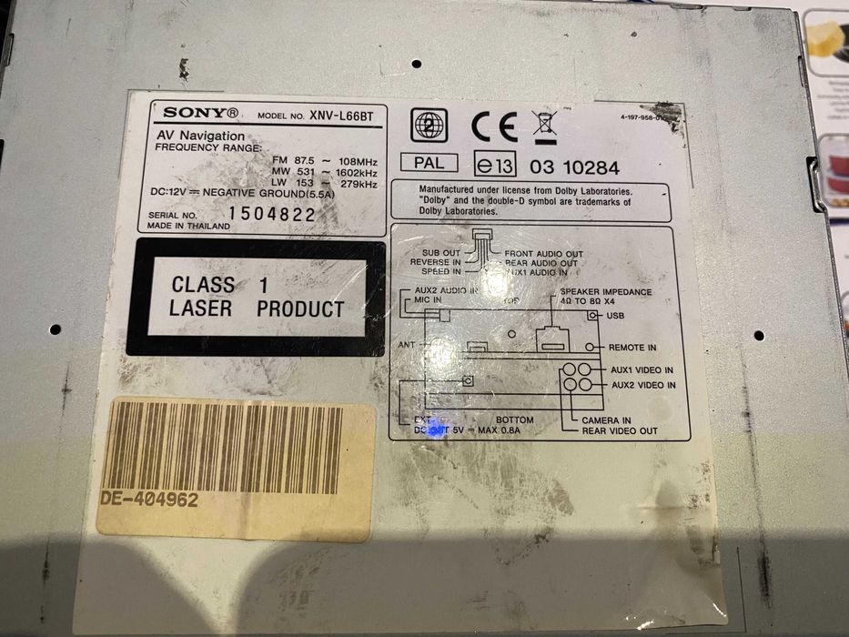 Vand DVD Player Auto Sony 2DIN XNV-L66BT 6.1” Navigation