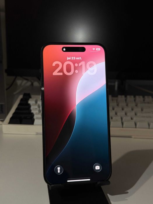 iPhone 15 Plus 256GB, Black Titanium, Neverlocked, la cutie +accesorii