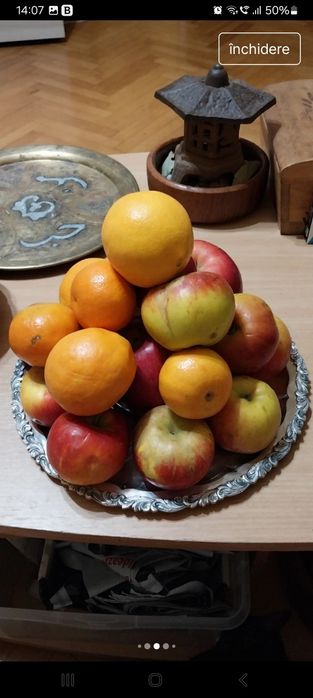 Fructieră, tavă, platou argint masiv de servit