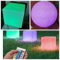 LED - Светещи топка и куб ф40 см за външна употреба