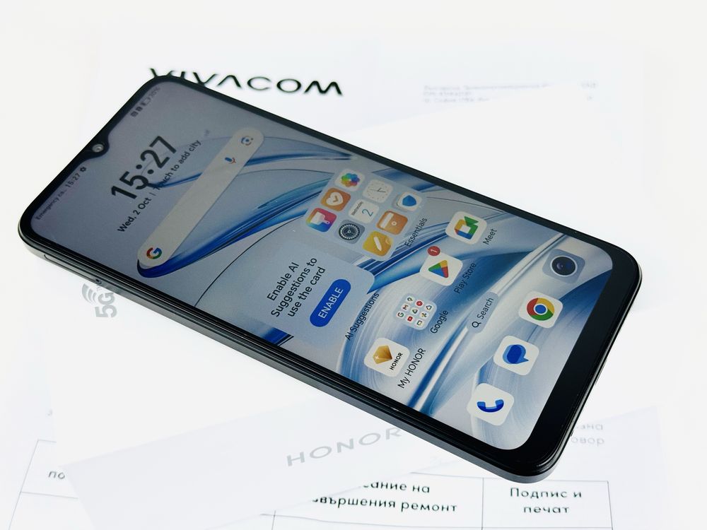 НОВ! Honor 70 Lite 5G 128GB 4RAM Black 2г. Гаранция!