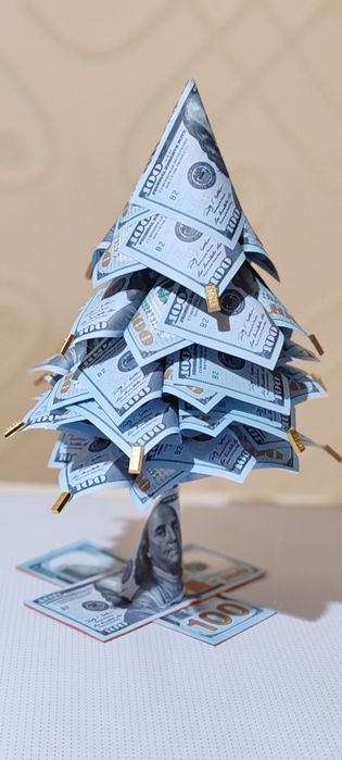 Денежная Ёлка ручной работы
