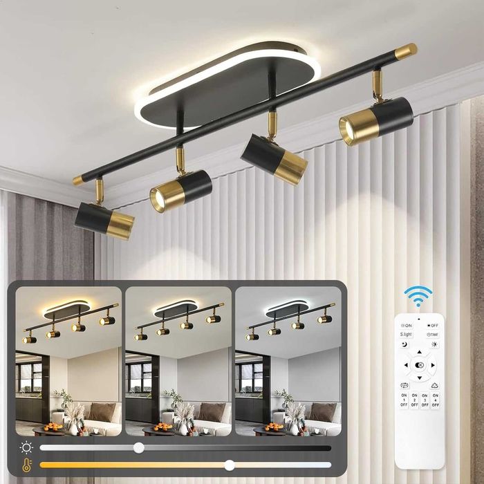 EIDISUNY LED димируеми таванни 4-посочни прожектори с дистанционно,30W