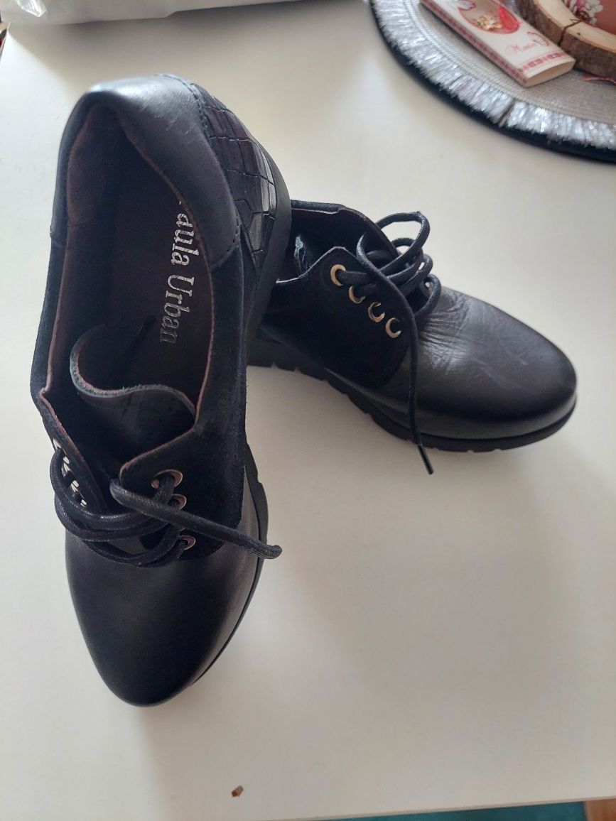 Botine piele cu talpa ortopedica PAULA URBAN