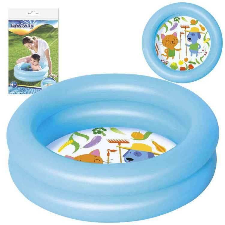 Piscina gonflabila pentru copii, 2 inele, 61 x 15 cm, Albastra  culori