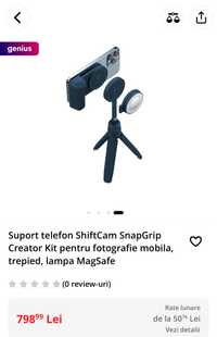 Suport telefon ShiftCam SnapGrip Creator Kit pentru fotografie mobila