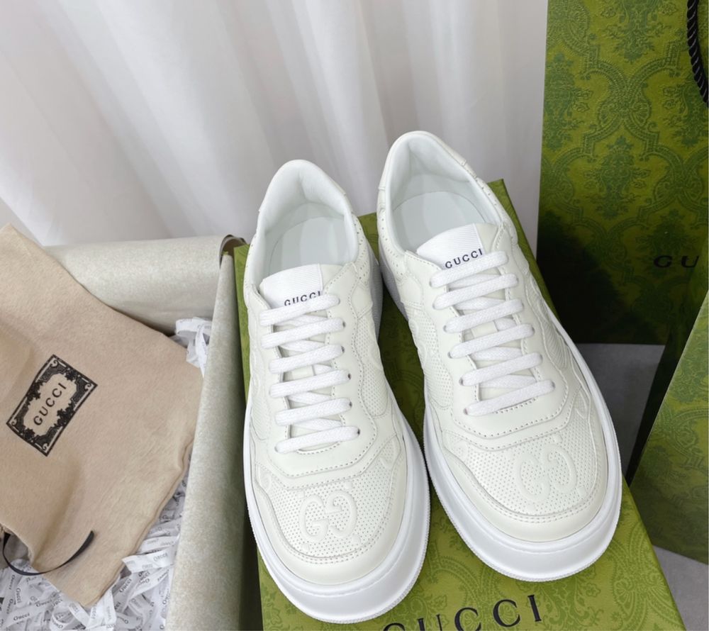 adidasi Gucci trainers piele naturala