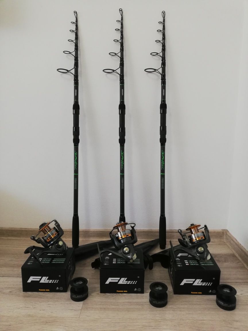 SET 3 Lansete Crap Robinhan Dexter 3.6m + 3 Mulinete FL EFB 6000