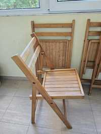 4 броя дървени сгъваеми столове