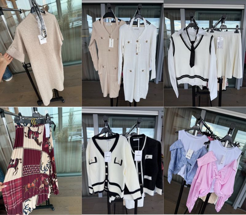 Рокля, жилетка, пола, комплект нови дамски дрехи