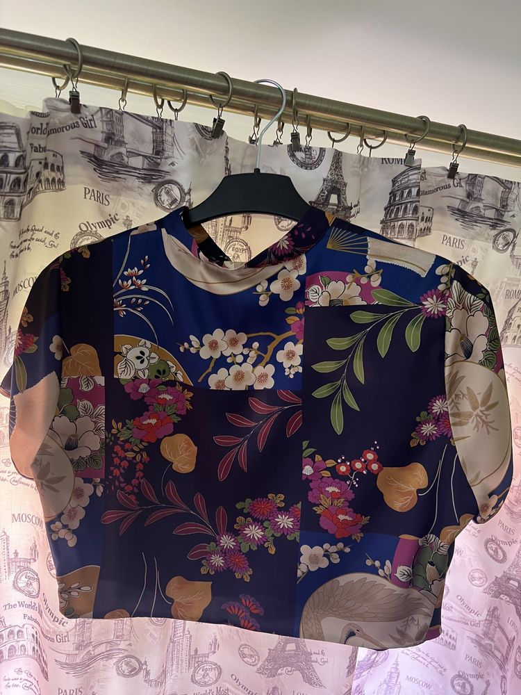 Top stil bluza Zara cu imprimeu floral