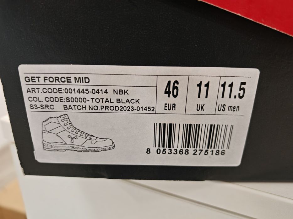 Работни обувки Номер 46 PAYPER GET FORCE MID total black S3 SRC