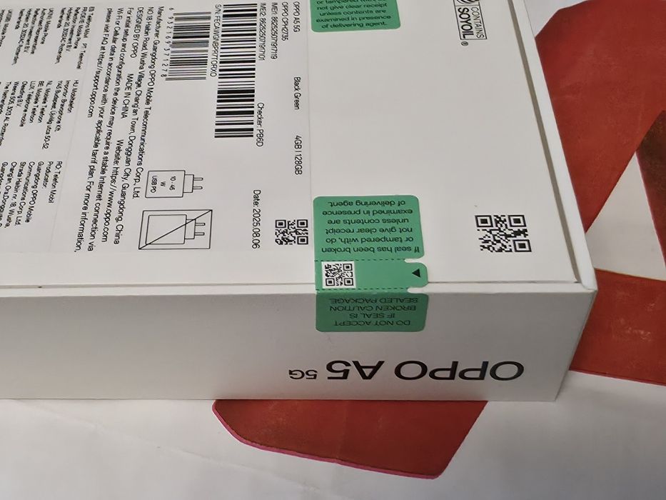 ЗАПЕЧАТАН 128GB Oppo A5 5G А1 Гаранция 2027 Black Green / Черен /Зелен