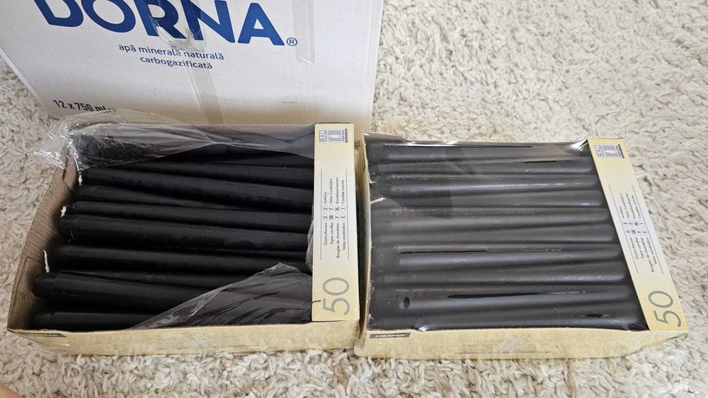 Lumanari negre 25cm aprox 85 bucati