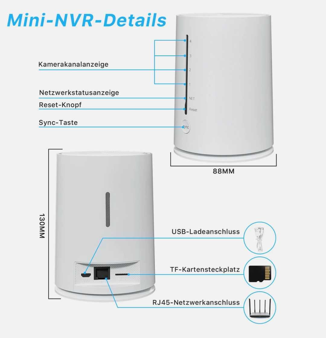 Безжични външни соларни охранителни камери ANRAN,4MP FHD WIFI