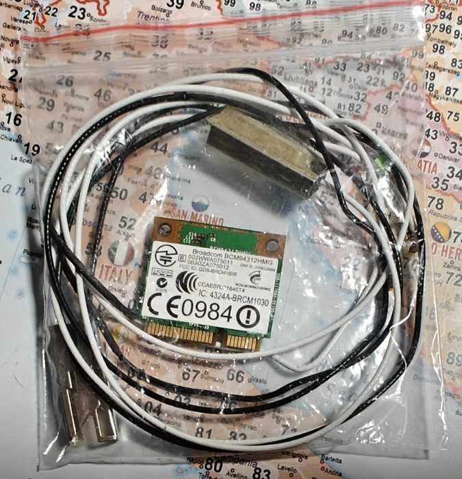 Placa de retea wlan wireless Broadcom Bcm94312hmg + antene
