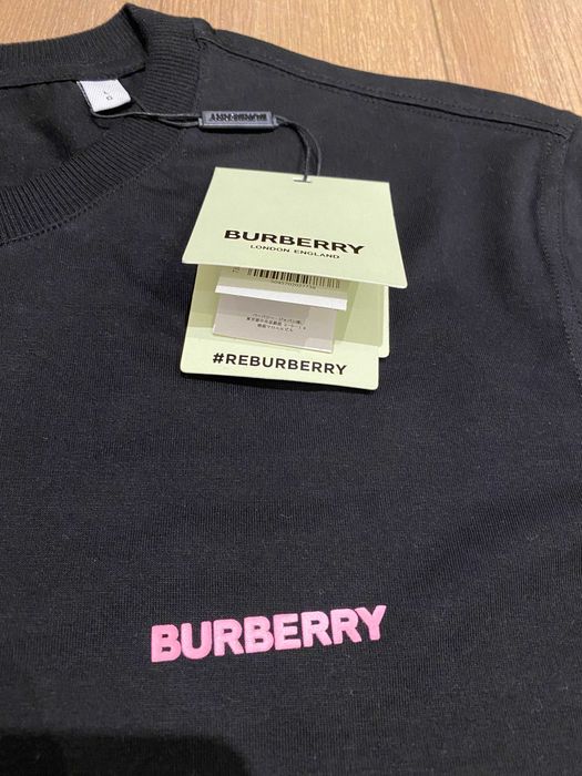 BURBERRY Oak Leaf, ОРИГИНАЛНА черна тениска,oversized, размер:XS,S и M