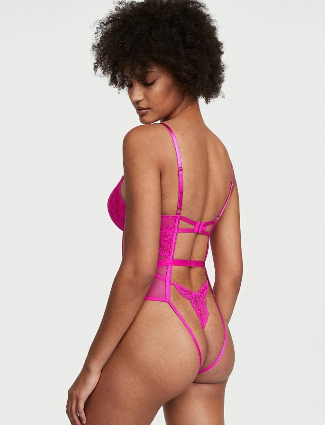 Секси дамско боди, малиново, push up Victorias secret