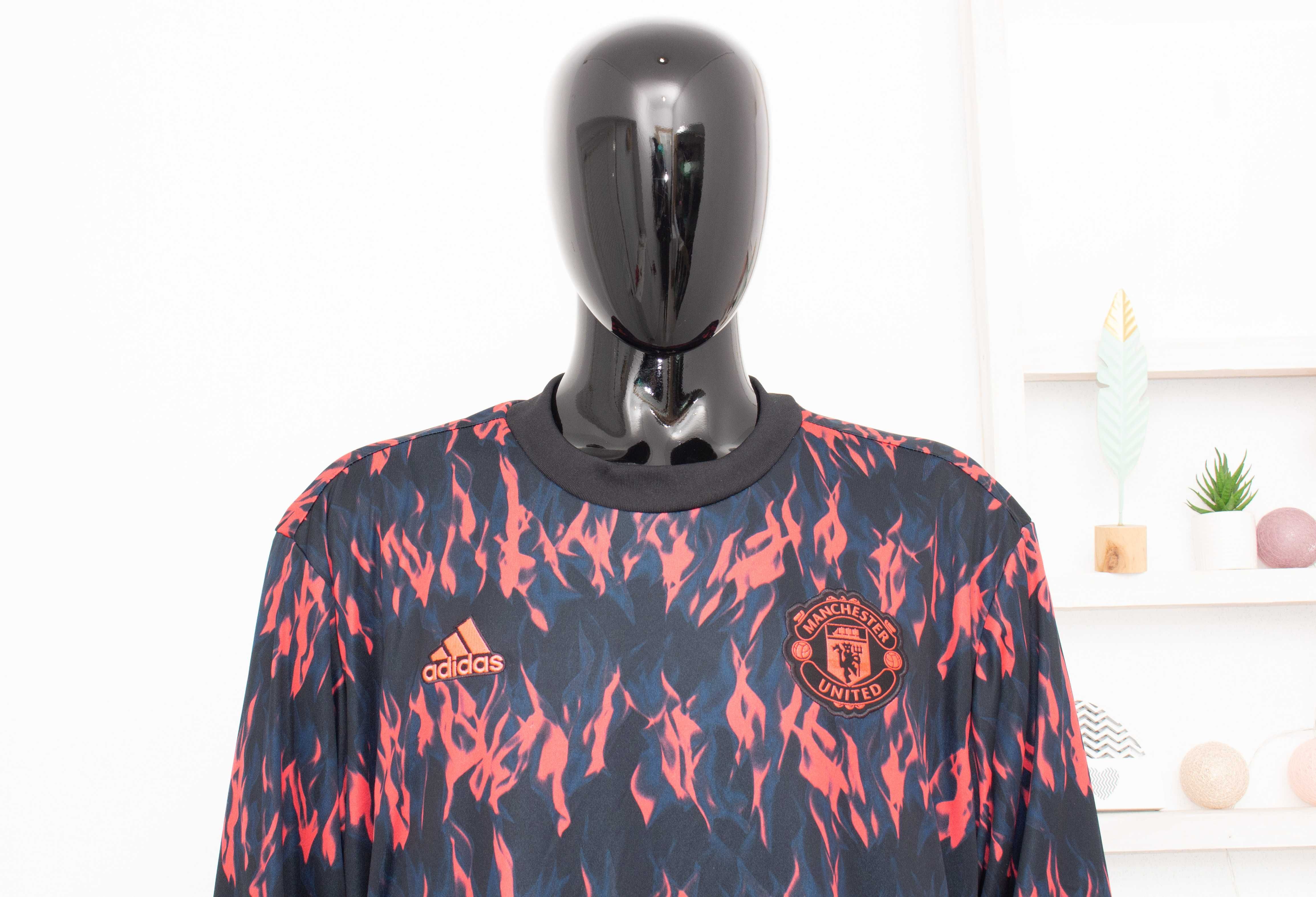 Manchester United Adidas оригинална мъжка блуза термо с полар 2XL