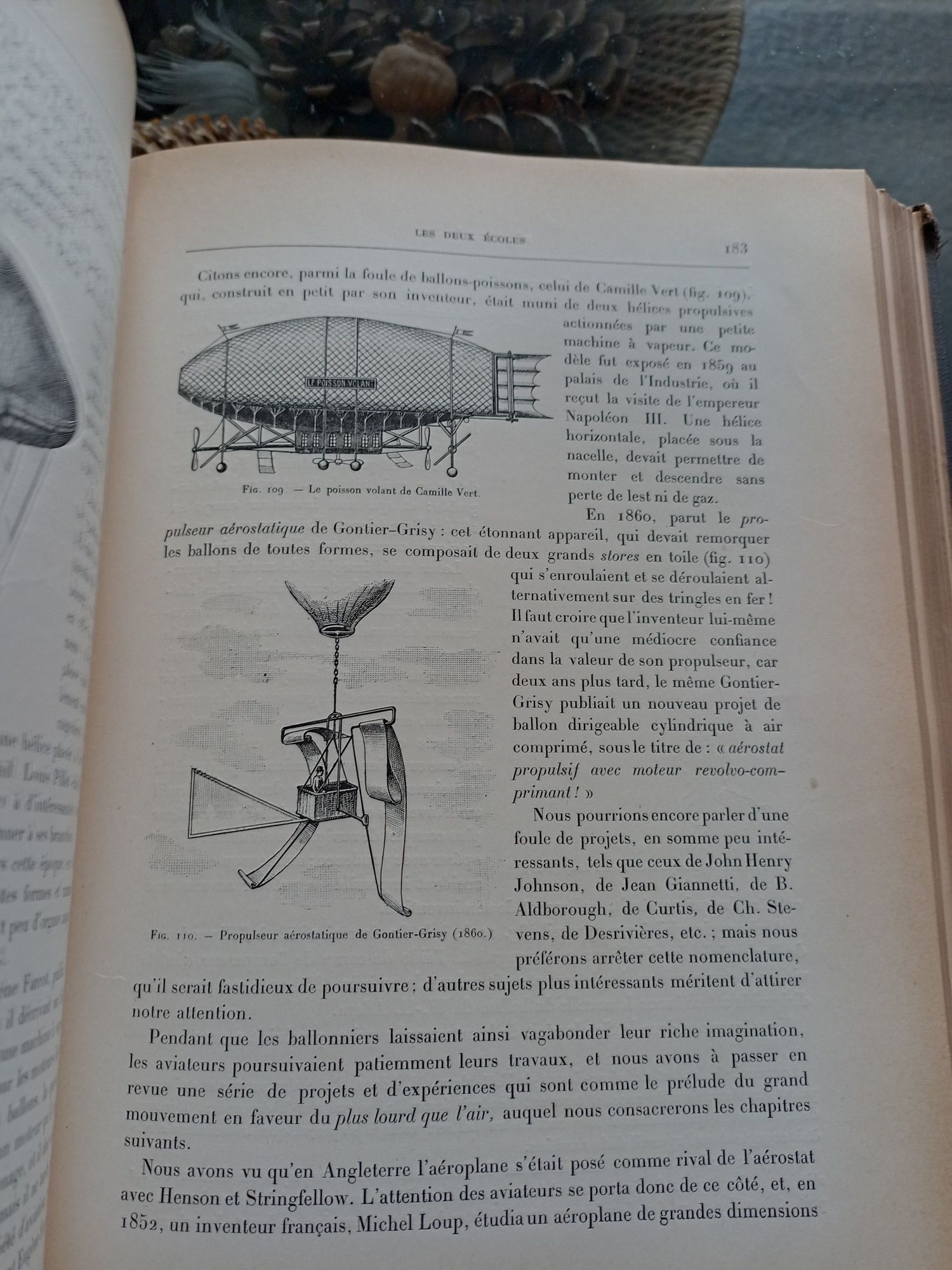 Антикварна книга  1903, на J. Lcornu за историята на аеронавтиката,