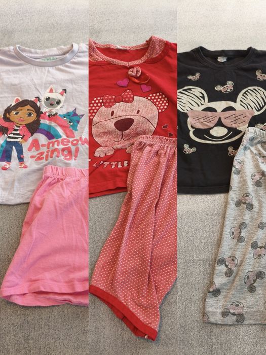 Lot 3 pijamale de vara 116-122 fetite