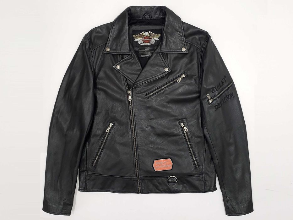 HARLEY DAVIDSON Харли Оригинално Кожено Рокерско Яке Рокерия Кожа L-XL