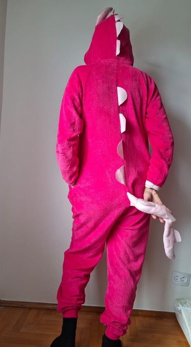 Salopeta onesie pijama Dragon roz
