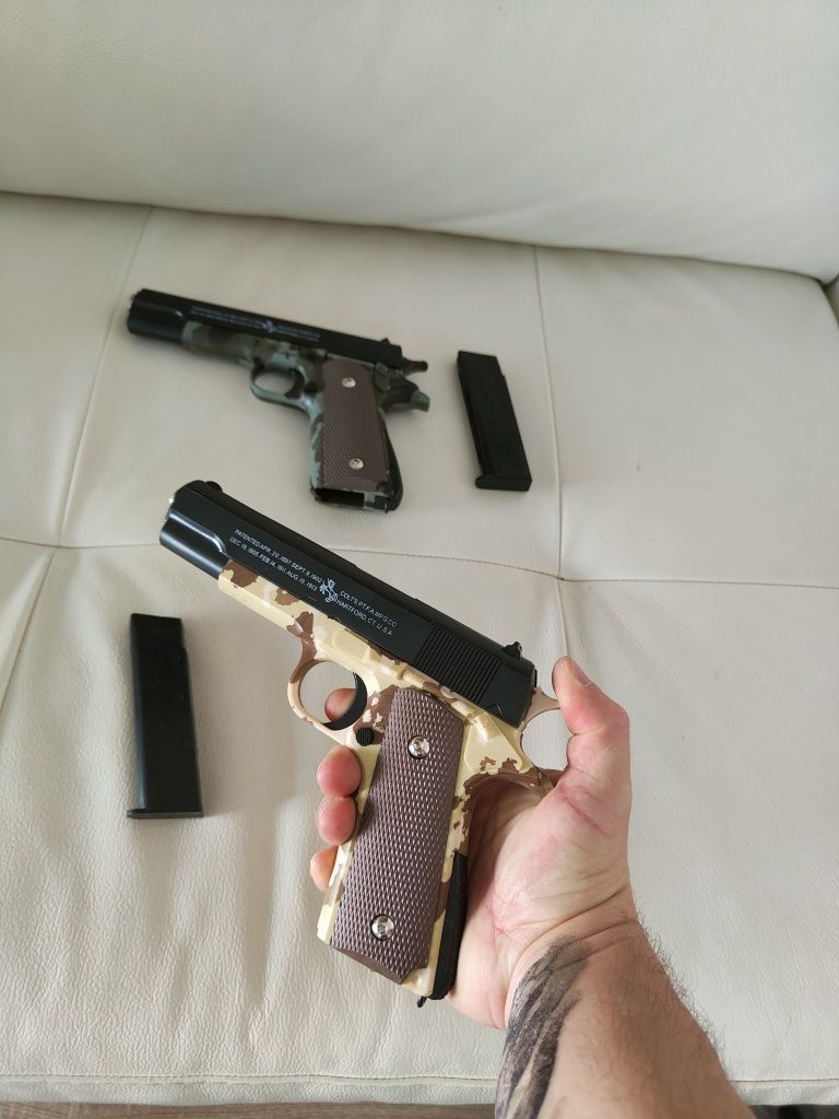 Pistol cu bile model Colt 6mm pe ARC+ bile cadou plastic abs 500 Buc