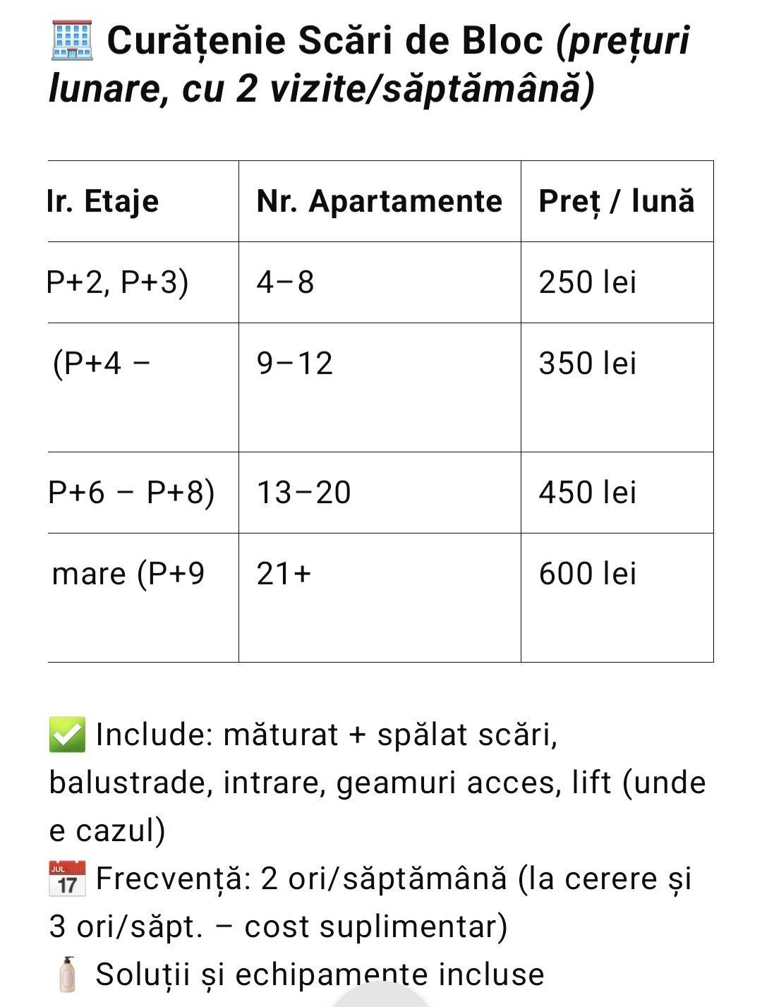 Curatenie, menaj