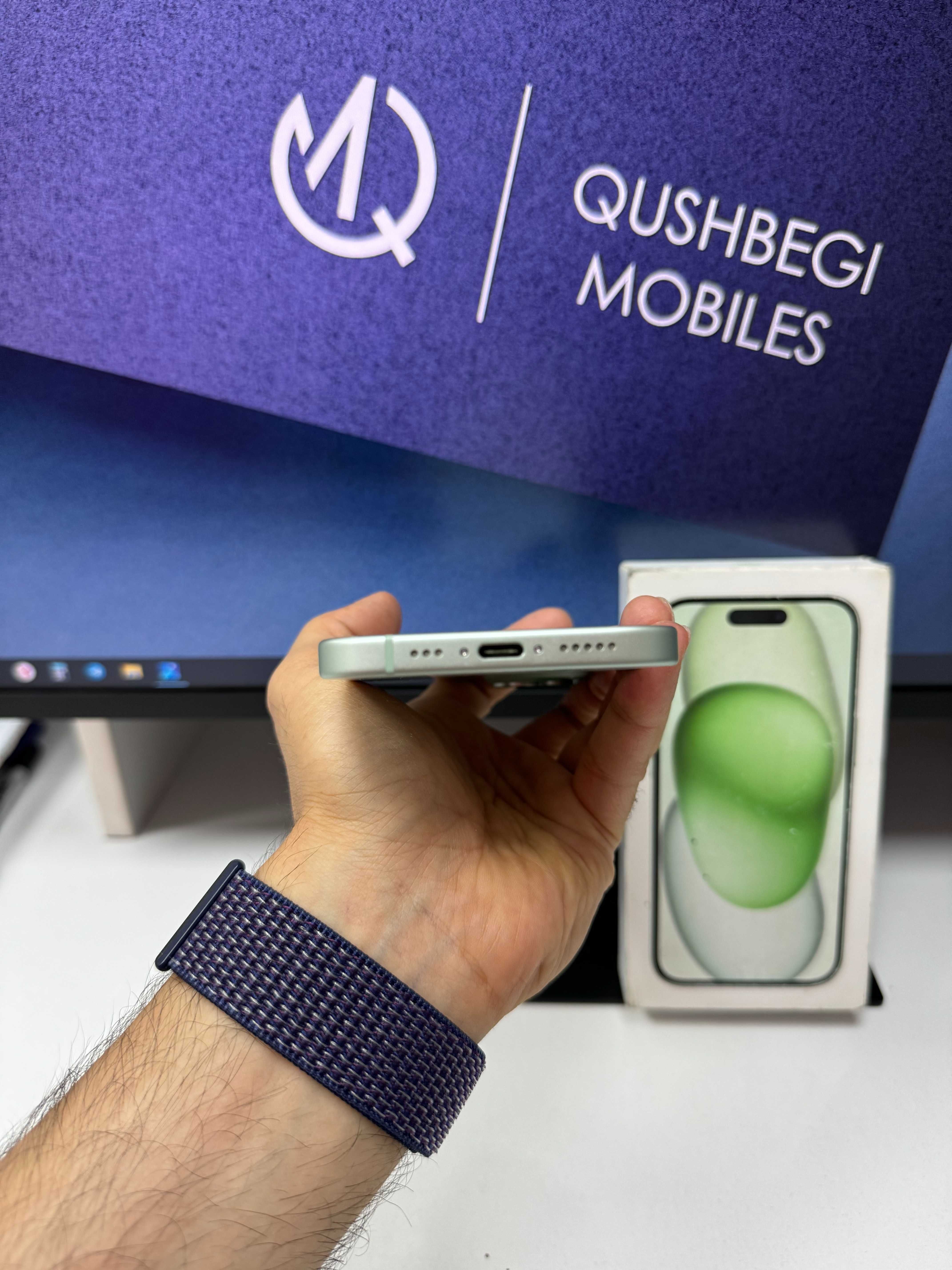 O`qing! 256GB 99% yo`mkost iPhone 15 Green Karobka dokument