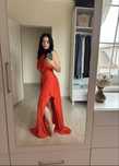Irina Schrotter rochie pe un umar, din voal de mătase naturală