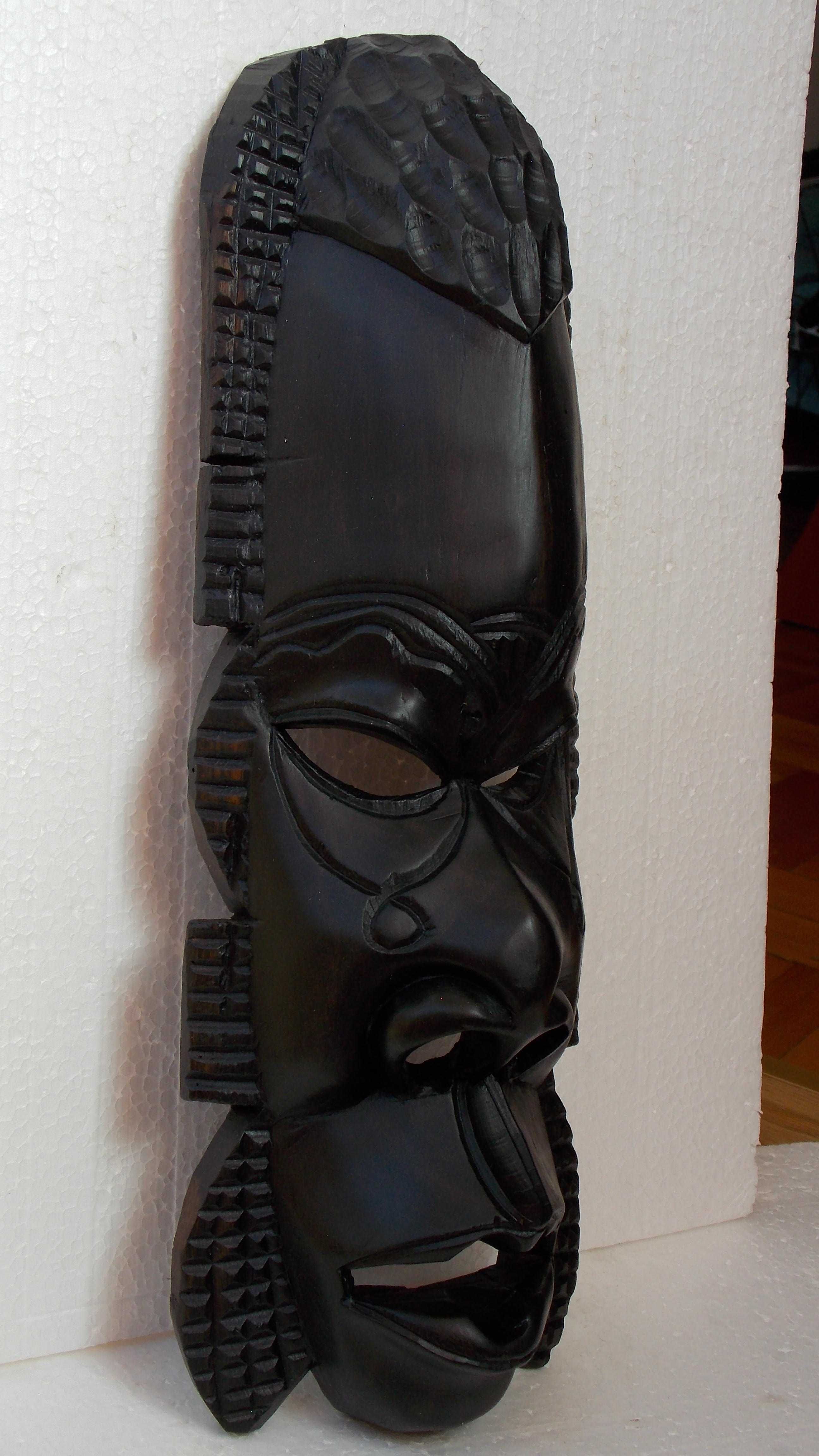 statueta lemn abanos masca sculptura arta africana veche antichitati