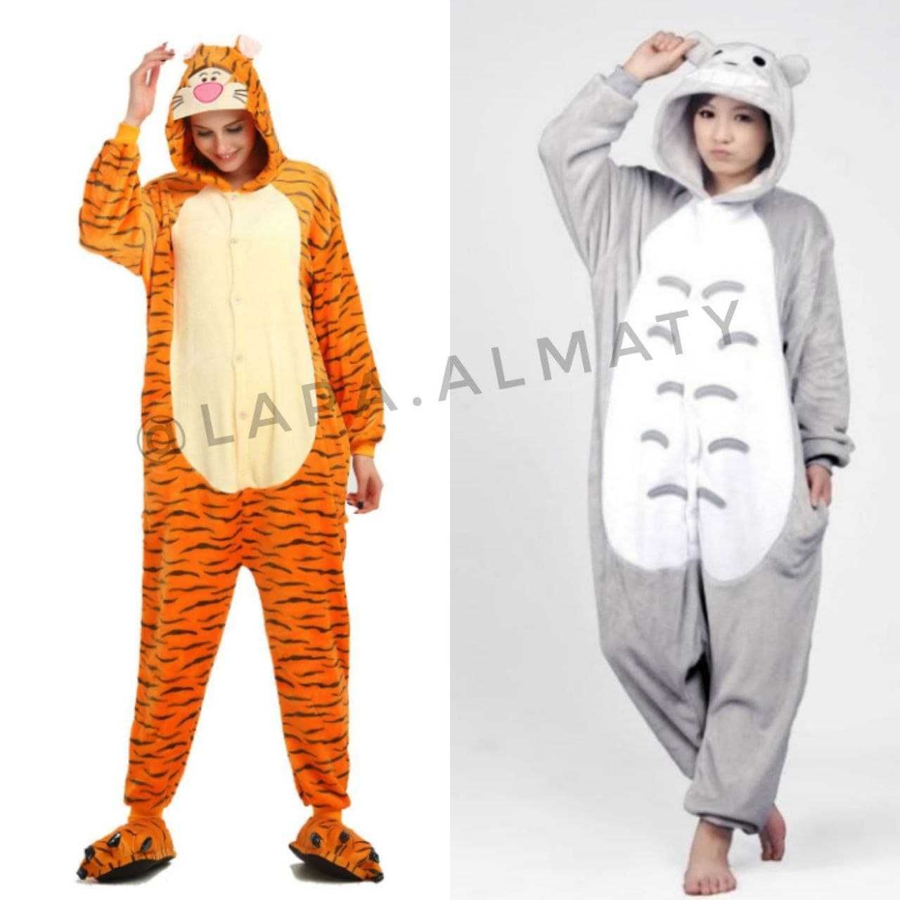 Кигуруми пижамы Единорог Кот Стич Пикачу Панда Тигр пони кенгуру