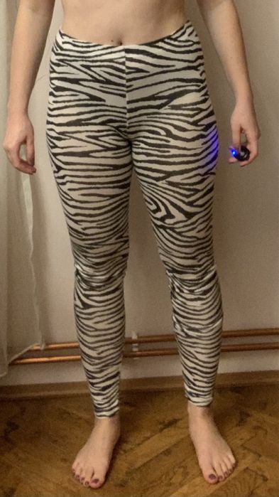 Colanți cu imprimeu zebră