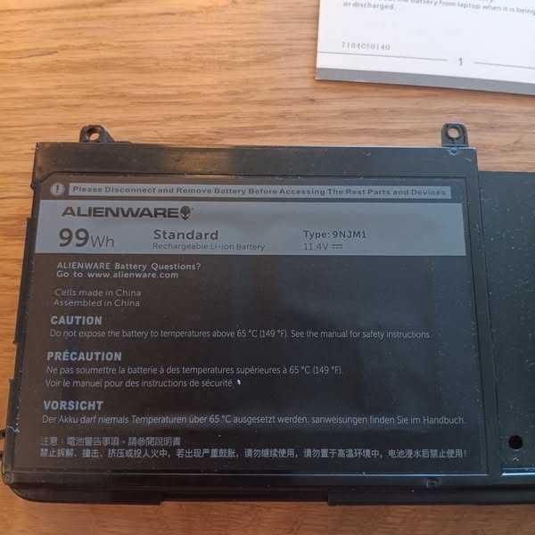 НОВA! Батерия за лаптоп Dell Alienware 17 R4/R5, 11.4V, 99Wh