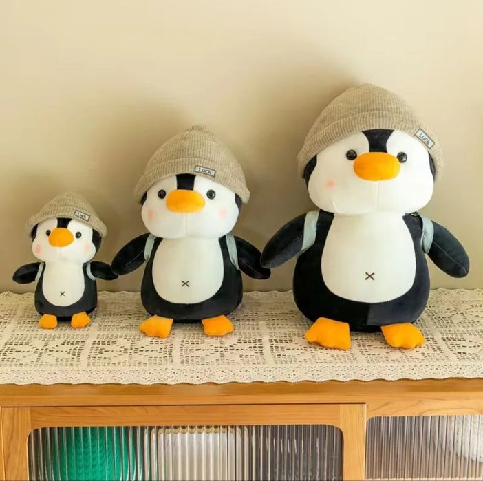 Плюшен Пингвин с Шапка и раничка Kawaii, 25см