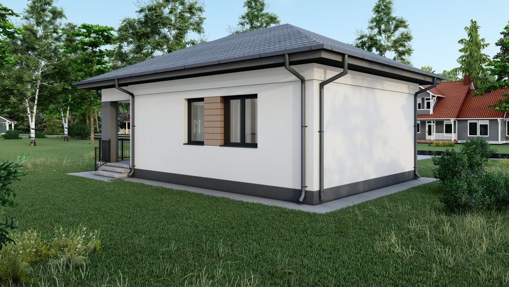 Case cu două dormitoare dining și baie bucătărie