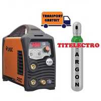 Aparat sudura fier inox TIG 200P Pulsat JASIC + Butelie argon 8 litri