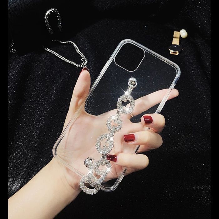 Husa cu bratara si pietricele iPhone 11, 11 Pro, 11 Pro Max, 12 Mini