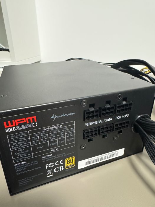 Sharkoon PSU ATX WPM Gold ZERO, 80 PLUS Gold, 650W
