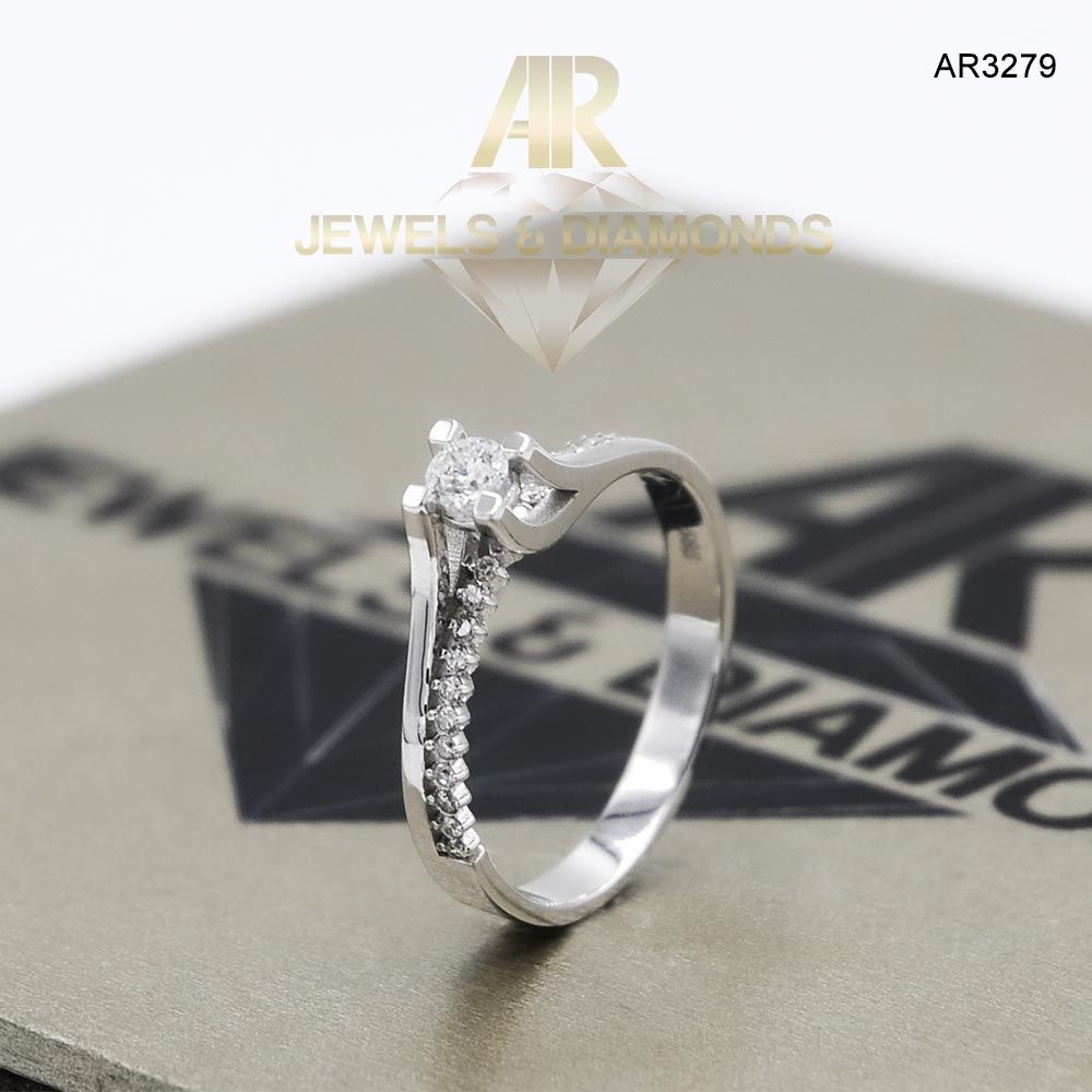Inel Aur Alb cu Diamante model nou deosebit ARJEWELS(AR3279)